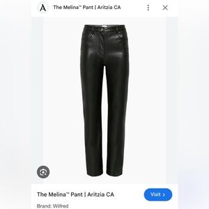 The Melina Pant Aritzia Wilfred Black Leather Pants